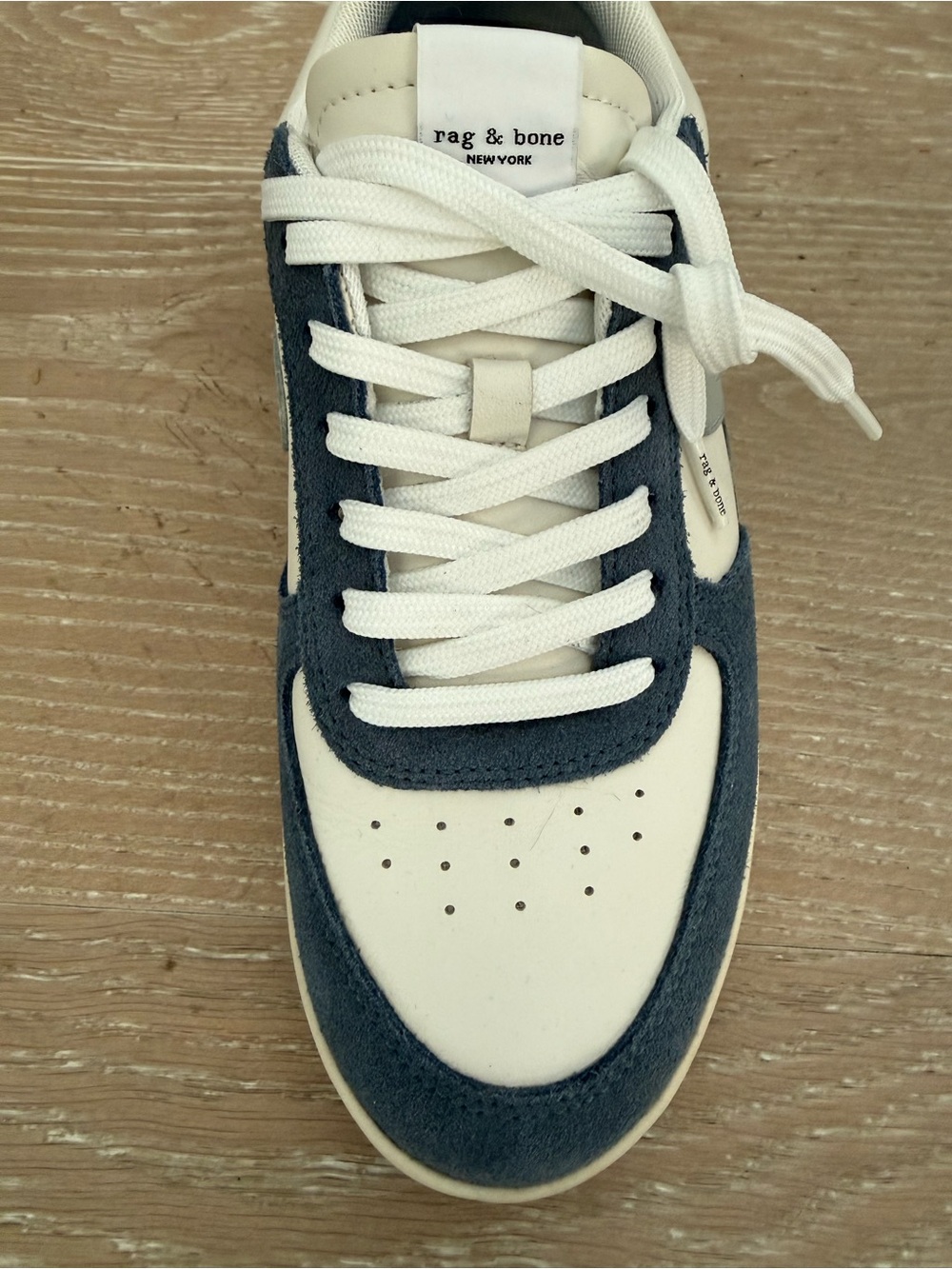 Rag & Bone retro court leather sneakers in Navy and White (limited edition) US 8 - Picture 13 of 15
